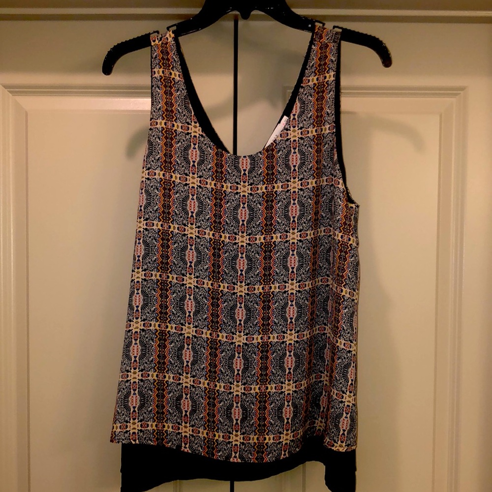 Lush tank top patterned blouse